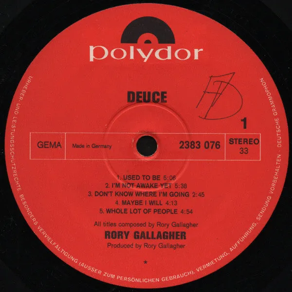 Rory Gallagher Deuce Vinile LP Germania 1971 Blues Rock