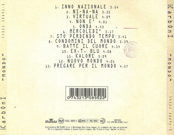 Luca Carboni Mondo CD album usato NM pop italiano