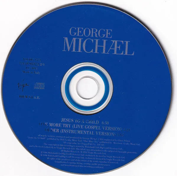 George Michael Jesus To A Child CD singolo digipak VG+ Italia 1996