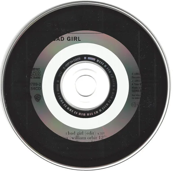 Madonna Bad Girl CD singolo house disco
