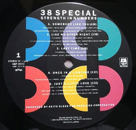 38 Special Strength In Numbers LP vinile Giappone 1986
