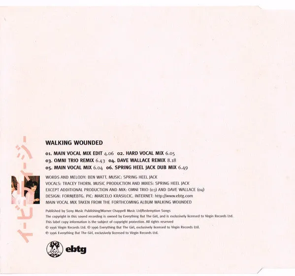 Everything But The Girl Walking Wounded CD singolo VG+ drum n bass