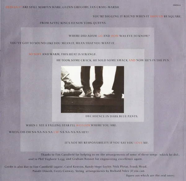 Heaven 17 Teddy Bear Duke Psycho LP vinile synth-pop VG+