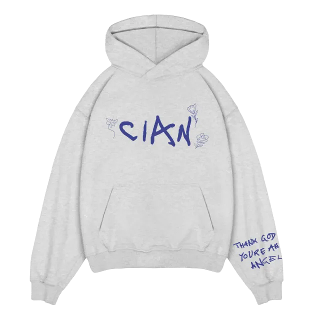 Cian Ducrot Grey Hoodie felpa grigia con cappuccio