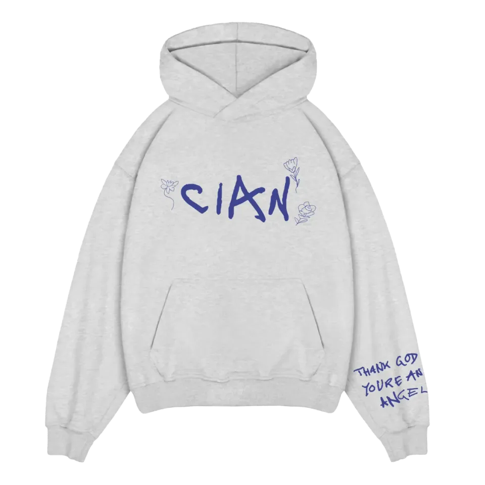Cian Ducrot Grey Hoodie felpa grigia con cappuccio