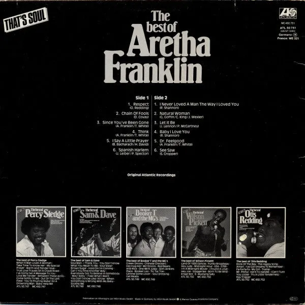 Aretha Franklin Best Of Vinile LP ristampa mint