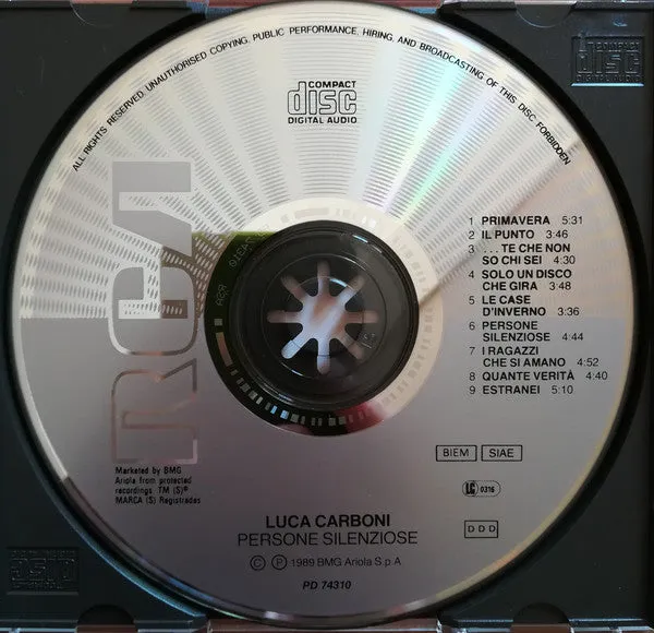 Luca Carboni Persone Silenziose CD usato pop