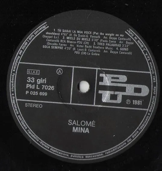 Mina Salomè 2xLP doppio vinile gatefold usato VG+
