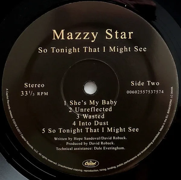 Mazzy Star So Tonight That I Might See LP ristampa mint