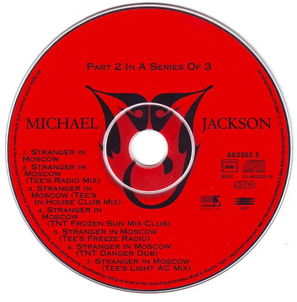 Michael Jackson Stranger In Moscow CD maxi remix Todd Terry