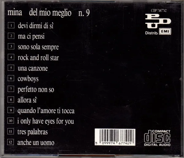 Mina Del Mio Meglio N.9 CD compilation pop 1987
