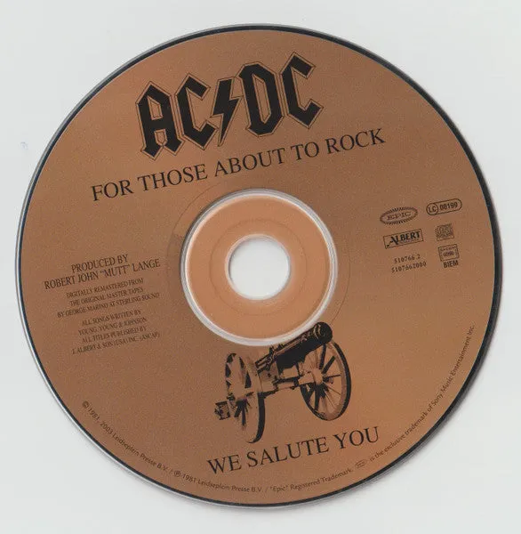 AC/DC For Those About To Rock CD digipak rimasterizzato