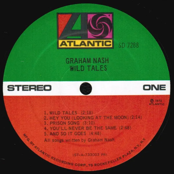 Graham Nash Wild Tales LP album promo 1973