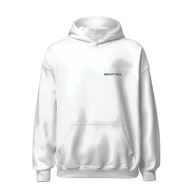Becky Hill Believe Me Now felpa hoodie bianca oversize