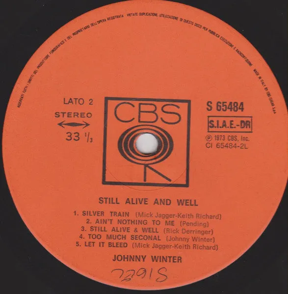 Johnny Winter Still Alive And Well vinile LP blues rock