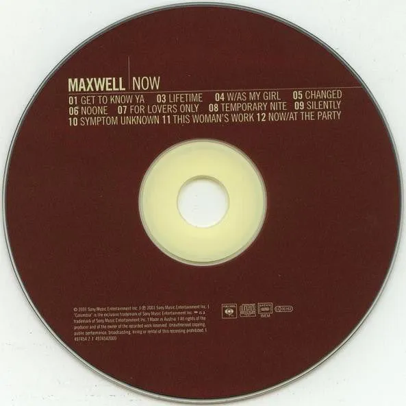 Maxwell Now CD album neo soul Columbia
