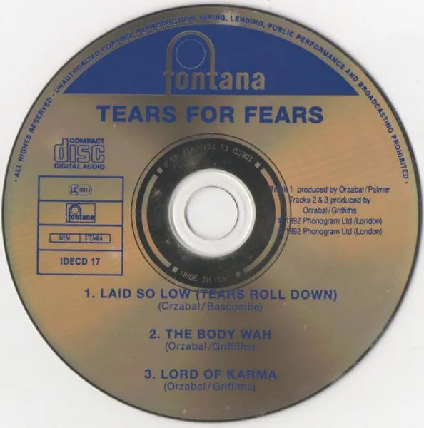 Tears For Fears Laid So Low CD singolo digipak VG+