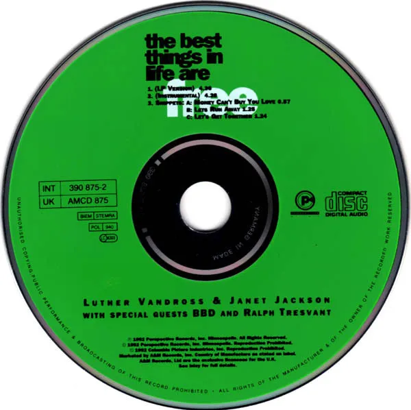 Luther Vandross Janet Jackson Best Things CD singolo VG+