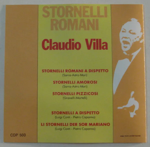 Claudio Villa Stornelli Romani CD album 1989