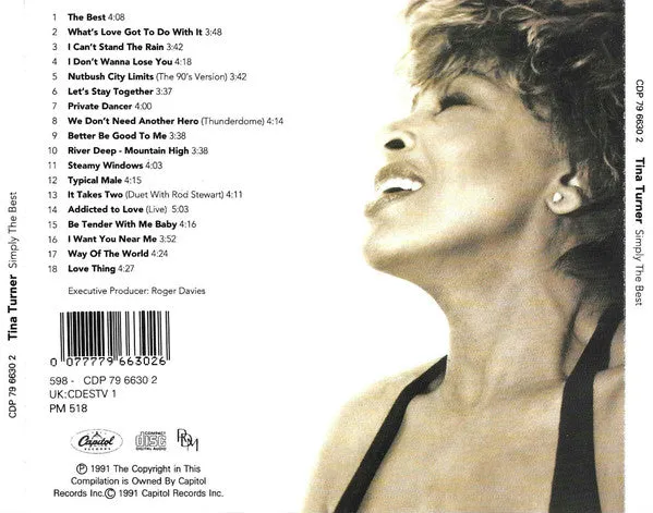 Tina Turner Simply The Best CD compilation 18 brani