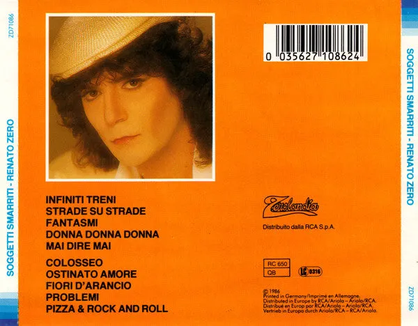 Renato Zero Soggetti Smarriti CD usato pop 1986