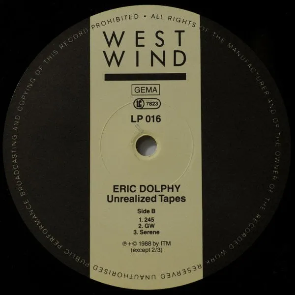 Eric Dolphy Unrealized Tapes vinile LP free jazz
