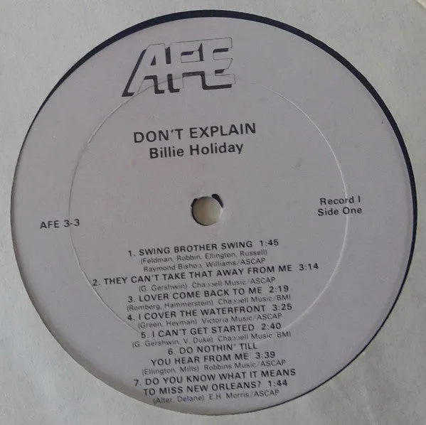 Billie Holiday Don't Explain cofanetto 3xLP jazz 1982