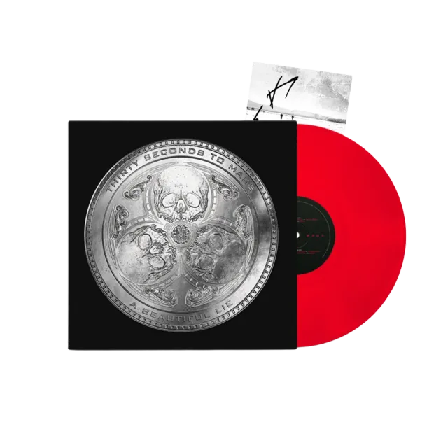 Thirty Seconds To Mars A Beautiful Lie LP rosso firmato