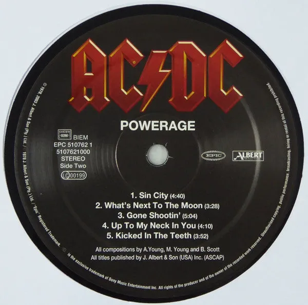 AC/DC Powerage vinile LP 180g rimasterizzato