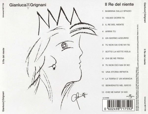 Gianluca Grignani Il Re Del Niente CD pop italiano
