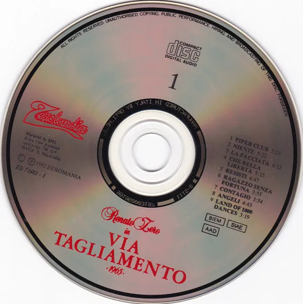 Renato Zero Via Tagliamento 1965 1970 2xCD vocal pop