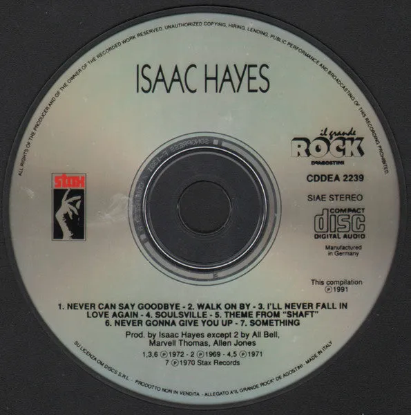 Isaac Hayes Isaac Hayes CD compilation soul funk 1991