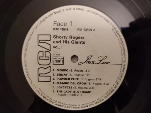 Shorty Rogers Giants Vol.1 vinile LP mono jazz