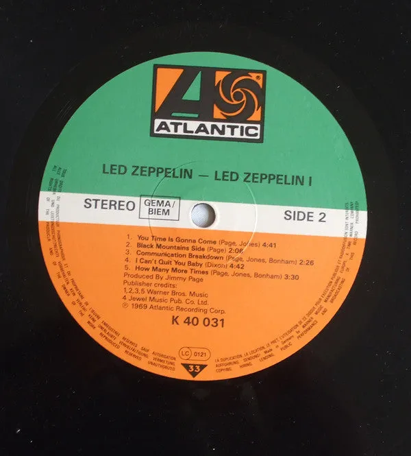Led Zeppelin Led Zeppelin LP ristampa Atlantic 1991