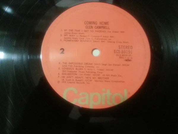 Glen Campbell Coming Home vinile LP Giappone con obi