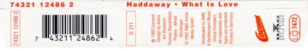 Haddaway What Is Love CD maxi 1992 eurodance