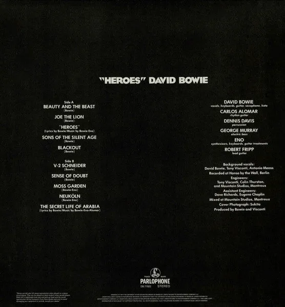 David Bowie Heroes LP verde rimaster 45° anniversario