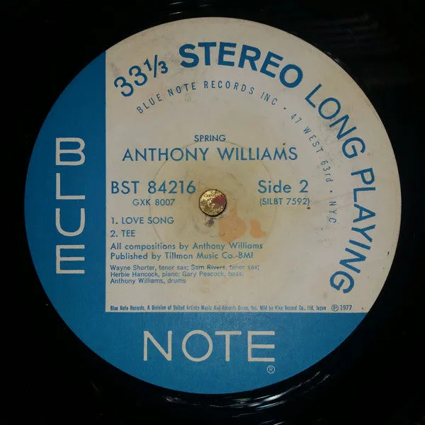 Anthony Williams Spring vinile LP ristampa Blue Note