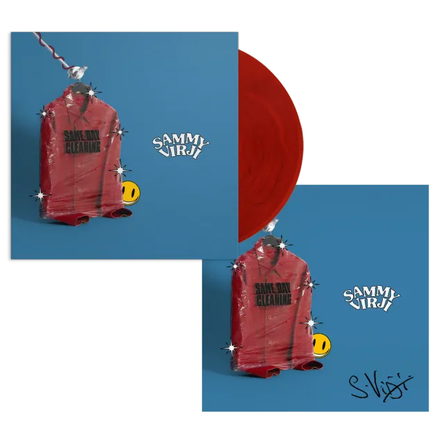 Sammy Virji Same Day Cleaning LP vinile rosso marmorizzato card
