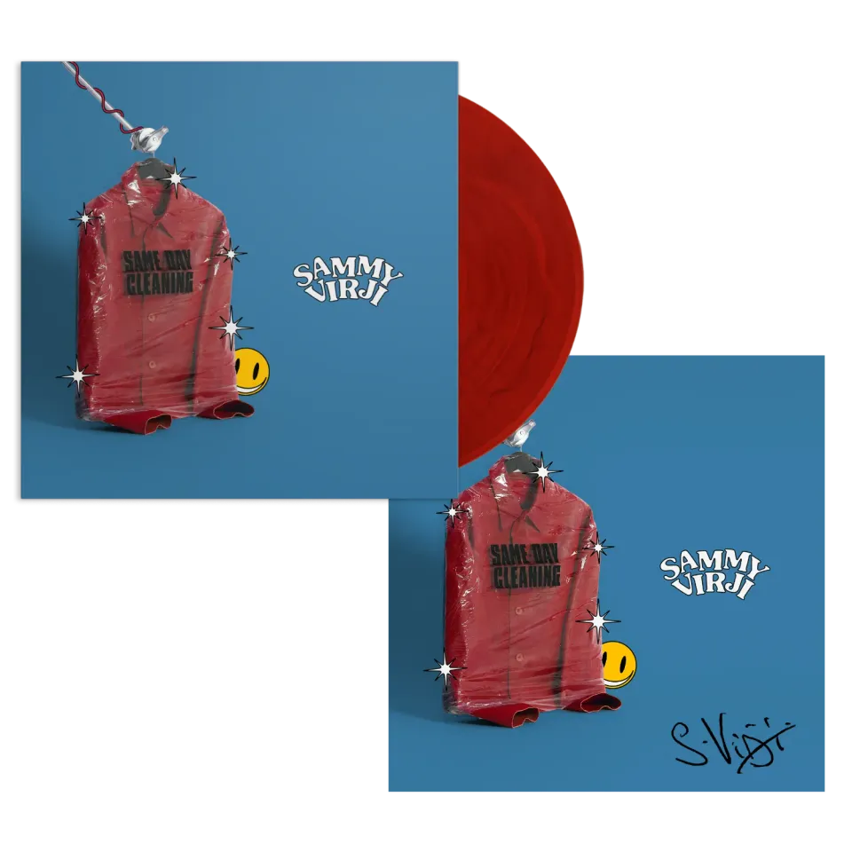 Sammy Virji Same Day Cleaning LP vinile rosso marmorizzato card
