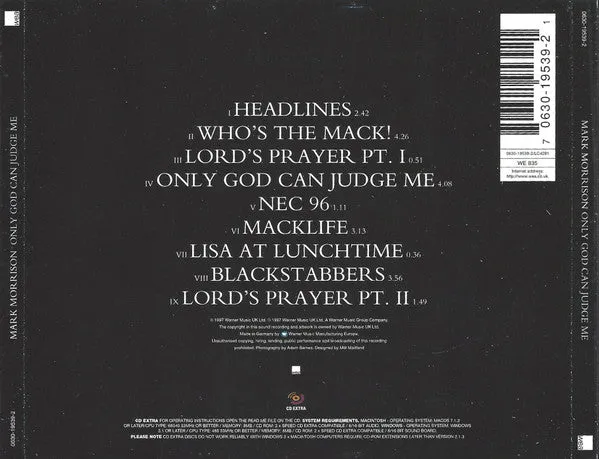 Mark Morrison Only God Can Judge Me CD album special
