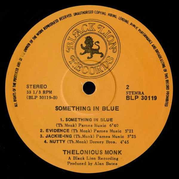 Thelonious Monk Something In Blue vinile LP 1972 NM