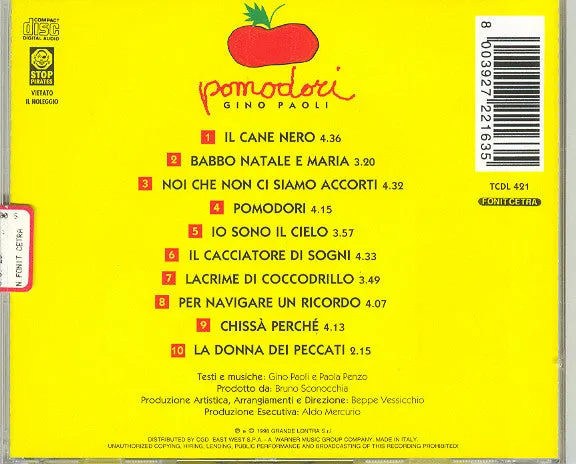 Gino Paoli Pomodori CD album pop italiano 1998