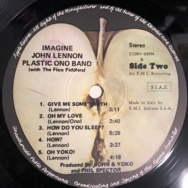 John Lennon Imagine LP ristampa 1980 con poster pop rock