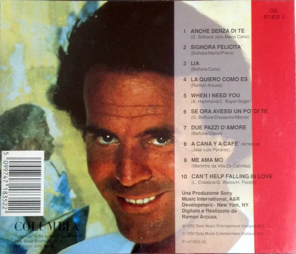 Julio Iglesias Anche Senza Di Te CD album 1992 ballad usato