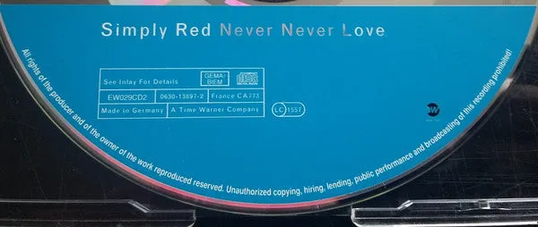 Simply Red Never Never Love CD singolo CD2 remix VG+