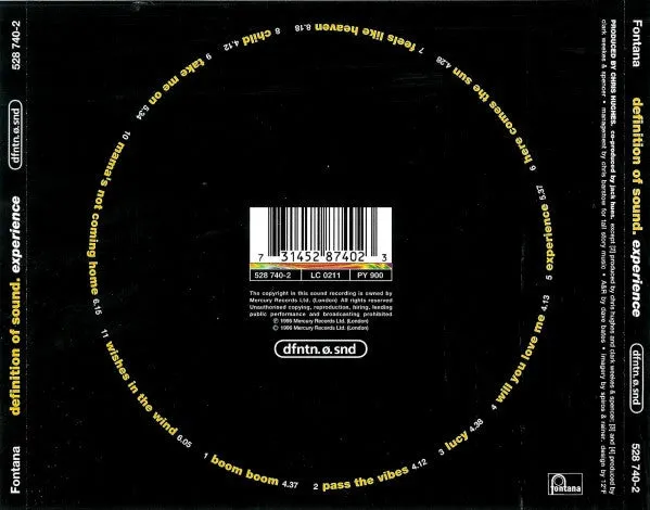Definition Of Sound Experience CD album dance-pop