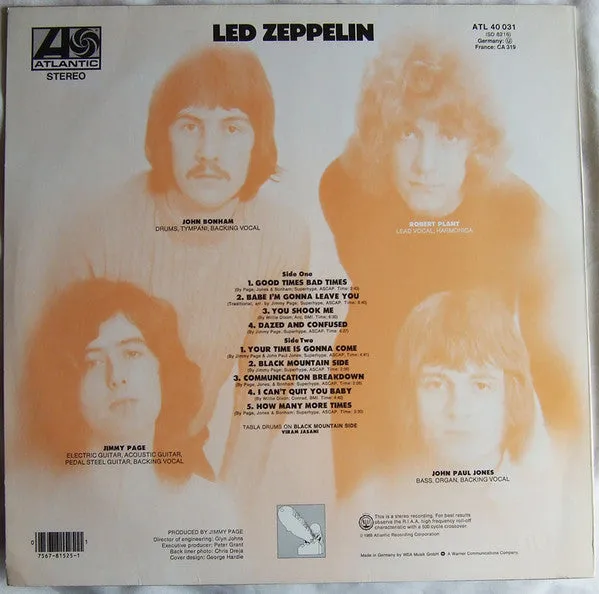 Led Zeppelin Led Zeppelin LP ristampa Atlantic 1991