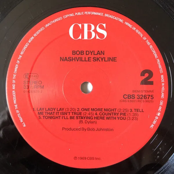 Bob Dylan Nashville Skyline LP vinile country rock
