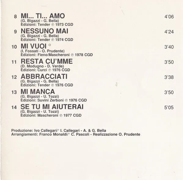 Marcella Bella Le Più Belle Canzoni CD compilation